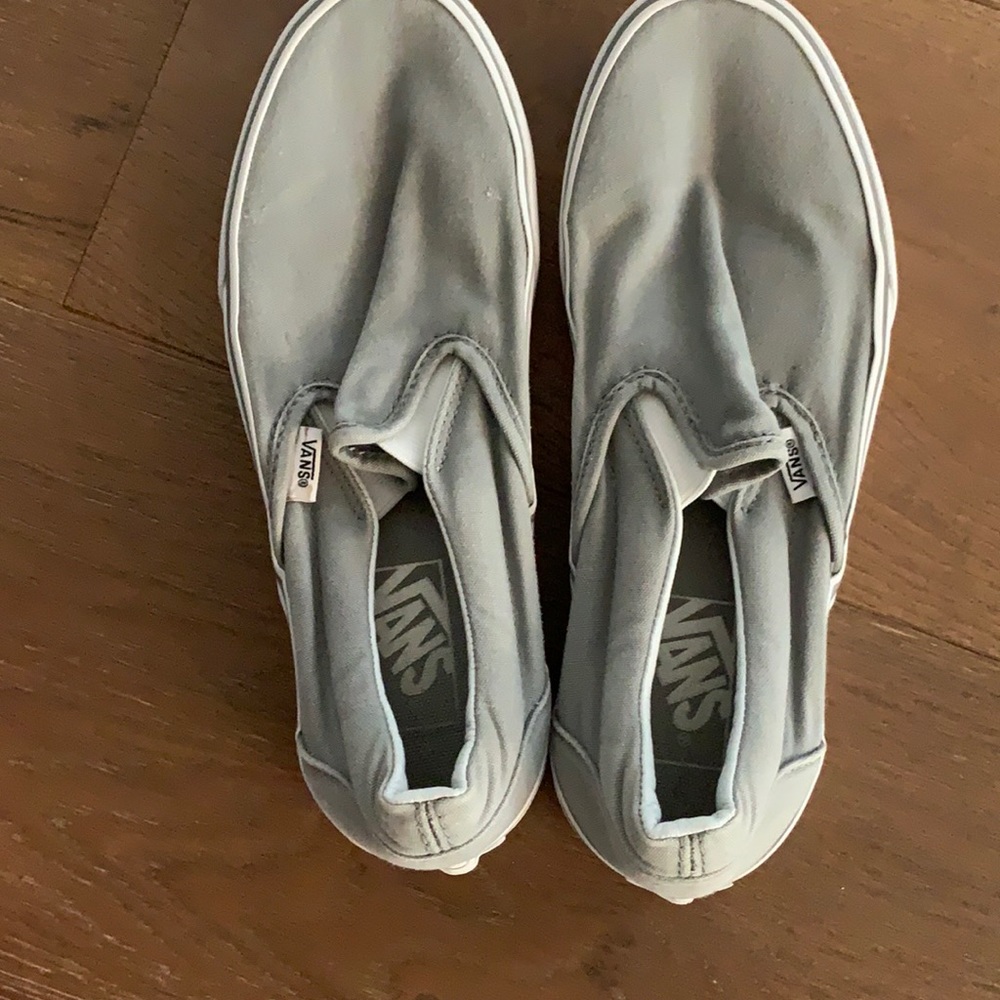 Gray slip on vans